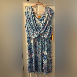 Ruby Rd. Blue and White Paisley Dress